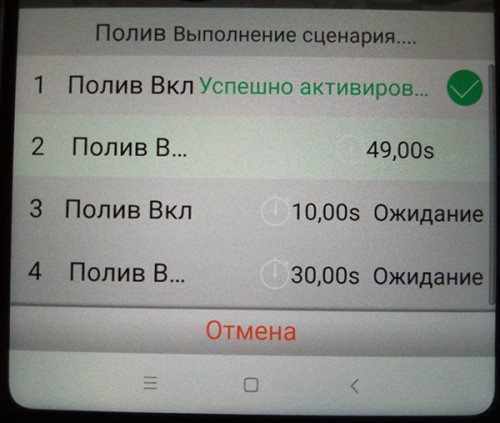 "Ручной запуск" - выполнение сценария.